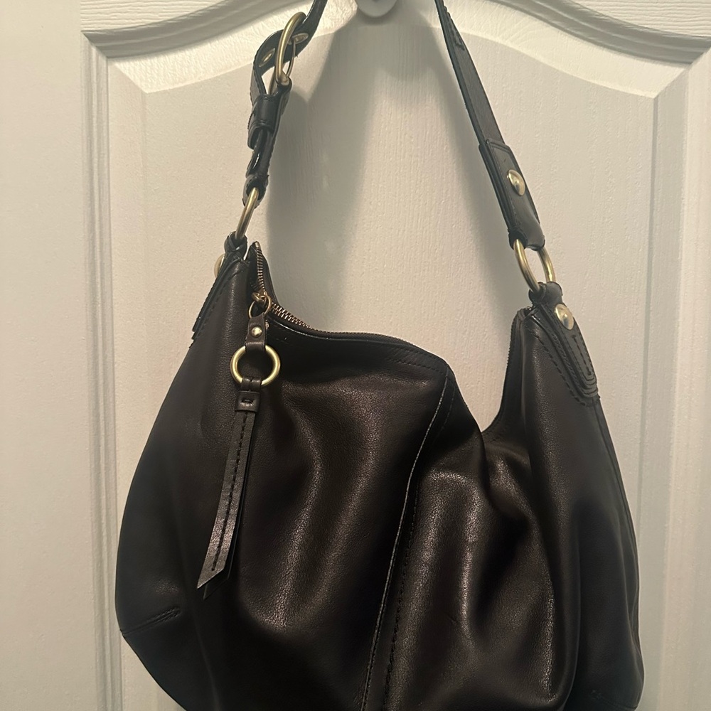 Vintage Y2K COACH F11839 Black Soft Leather Hobo Shoulder Bag